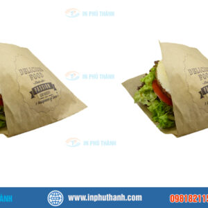 Túi giấy đựng hamburger + 10 mẫu túi thiết kế đẹp - In Phú Thành Túi giấy đựng hamburger