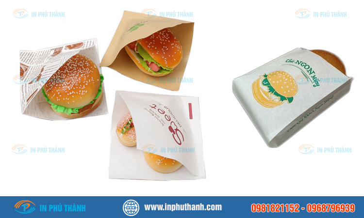 Túi giấy đựng hamburger + 10 mẫu túi thiết kế đẹp - In Phú Thành Túi giấy đựng hamburger