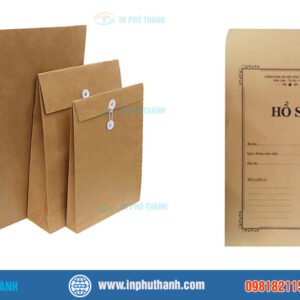 Túi giấy kraft không quai nhiều mẫu đẹp, sang trọng - In Phú Thành Túi giấy đựng hồ sơ