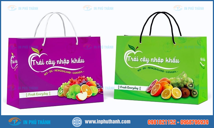 Túi giấy đựng hoa quả nhiều mẫu đẹp thiết kế theo yêu cầu - In Phú Thành