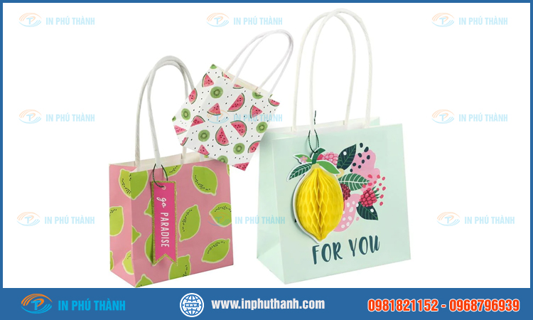 Túi giấy đựng hoa quả nhiều mẫu đẹp thiết kế theo yêu cầu - In Phú Thành