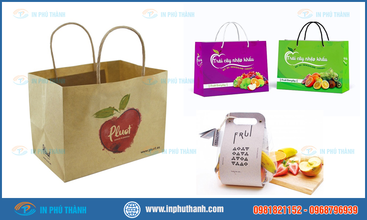 Túi giấy đựng hoa quả nhiều mẫu đẹp thiết kế theo yêu cầu - In Phú Thành
