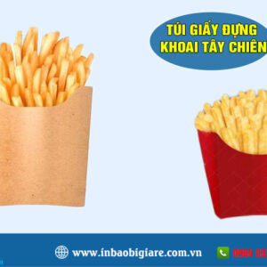 Túi giấy đựng trà sữa nhiều mẫu đẹp thiết kế theo yêu cầu - In Phú Thành Túi giấy đựng khoai tây chiên