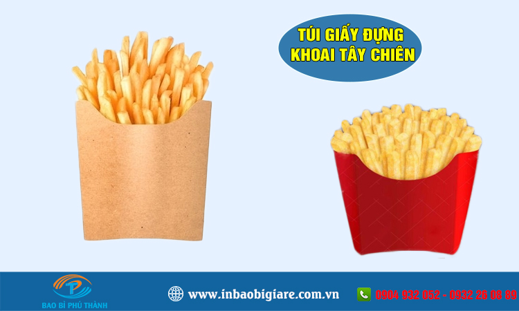 Túi giấy đựng rau củ quả nhiều mẫu thiết kế đẹp - In Phú Thành Túi giấy đựng khoai tây chiên