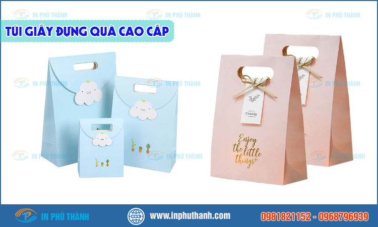 Túi giấy đựng quà cao cấp nhiều mẫu đẹp, sang trọng - In Phú Thành Túi giấy đựng quà cao cấp