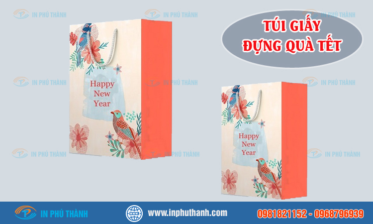 Túi giấy đựng quà tết nhiều mẫu đẹp thiết kế theo yêu cầu - In Phú Thành Túi giấy đựng quà tết