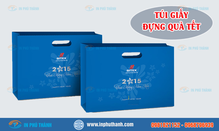 Túi giấy đựng quà tết nhiều mẫu đẹp thiết kế theo yêu cầu - In Phú Thành Túi giấy đựng quà tết