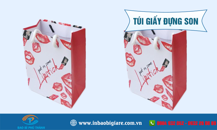 Túi giấy đựng son nhiều mẫu đẹp thiết kế theo yêu cầu - In Phú Thành Túi giấy đựng son