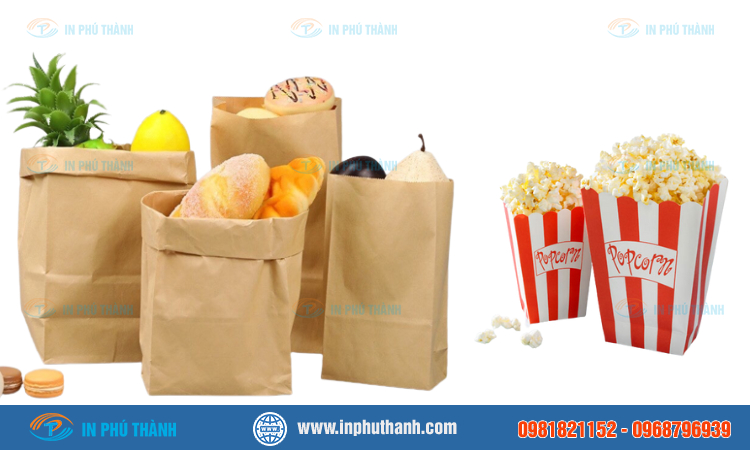 Túi giấy đựng thức ăn nhiều mẫu đẹp thiết kế theo yêu cầu - In Phú Thành