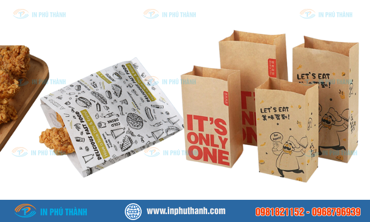 Túi giấy đựng thức ăn nhiều mẫu đẹp thiết kế theo yêu cầu - In Phú Thành