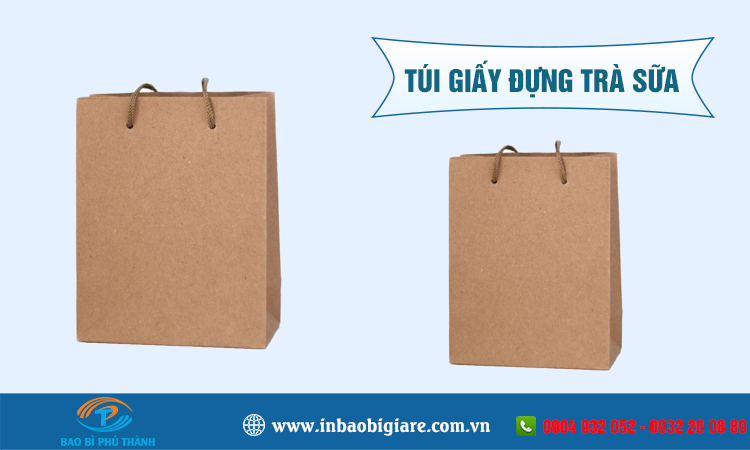 Túi giấy đựng trà sữa nhiều mẫu đẹp thiết kế theo yêu cầu - In Phú Thành Túi giấy đựng trà sữa