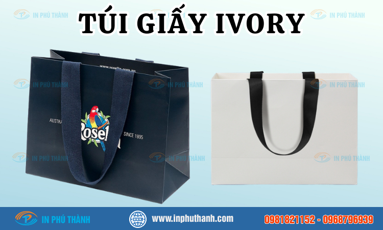 Túi giấy Ivory nhiều mẫu đẹp, thiết kế theo yêu cầu - In Phú Thành Túi giấy Ivory