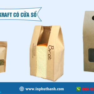 Túi giấy kraft có cửa sổ nhiều mẫu thiết kế đẹp - Bao Bì Phú Thành Túi giấy kraft có cửa sổ