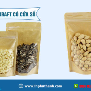 Túi giấy kraft có cửa sổ nhiều mẫu thiết kế đẹp - Bao Bì Phú Thành Túi giấy kraft có cửa sổ