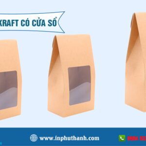 Túi giấy kraft có cửa sổ nhiều mẫu thiết kế đẹp - Bao Bì Phú Thành Túi giấy kraft có cửa sổ
