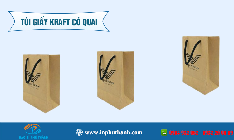 In túi giấy kraft có quai nhiều mẫu đẹp thiết kế theo yêu cầu - Phú Thành