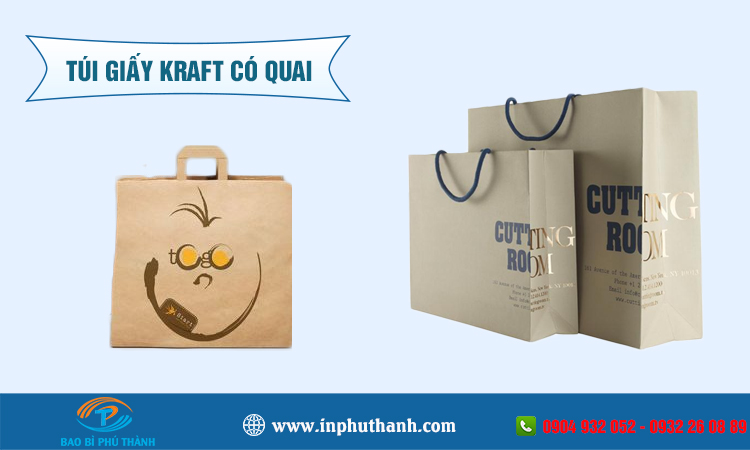 In túi giấy kraft có quai nhiều mẫu đẹp thiết kế theo yêu cầu - Phú Thành