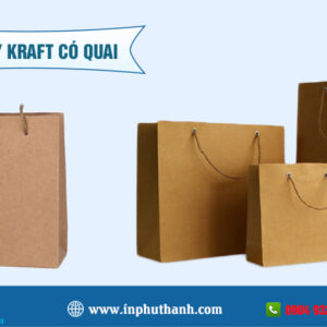 Túi giấy kraft màu nâu nhiều mẫu đẹp thiết kế theo yêu cầu - In Phú Thành Túi giấy kraft có quai