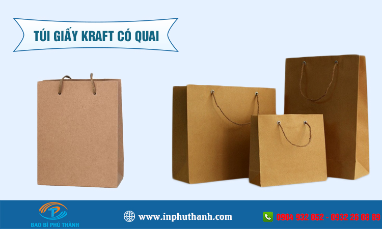 Túi giấy kraft có cửa sổ nhiều mẫu thiết kế đẹp - Bao Bì Phú Thành Túi giấy kraft có quai