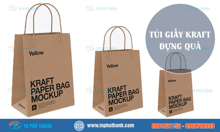 Túi giấy kraft đựng quà nhiều mẫu đẹp, sang trọng - In Phú Thành