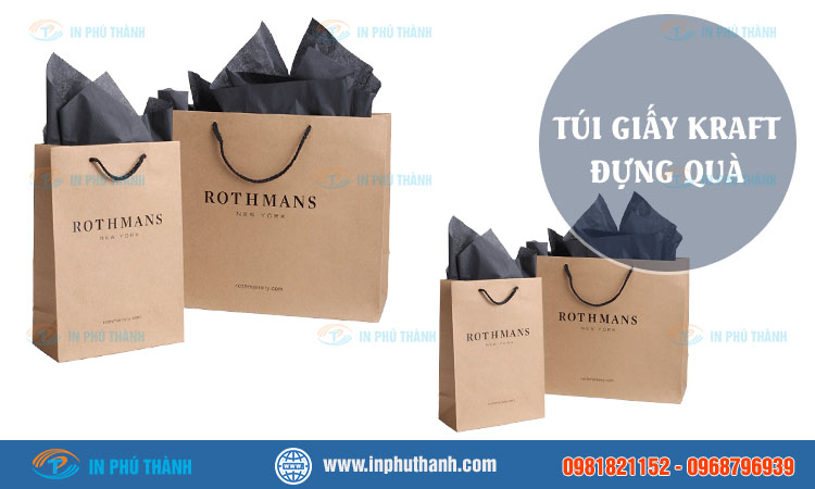 Túi giấy kraft đựng quà nhiều mẫu đẹp, sang trọng - In Phú Thành