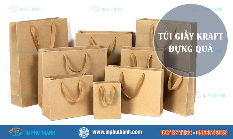 Túi giấy kraft đựng quà nhiều mẫu đẹp, sang trọng - In Phú Thành