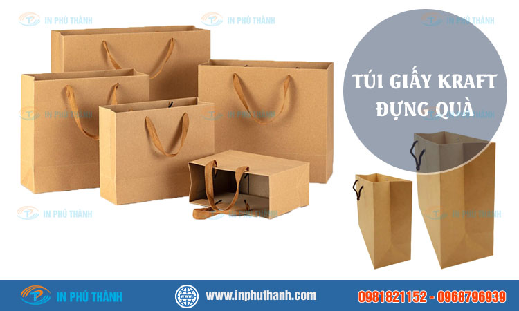 Túi giấy kraft đựng quà nhiều mẫu đẹp, sang trọng - In Phú Thành