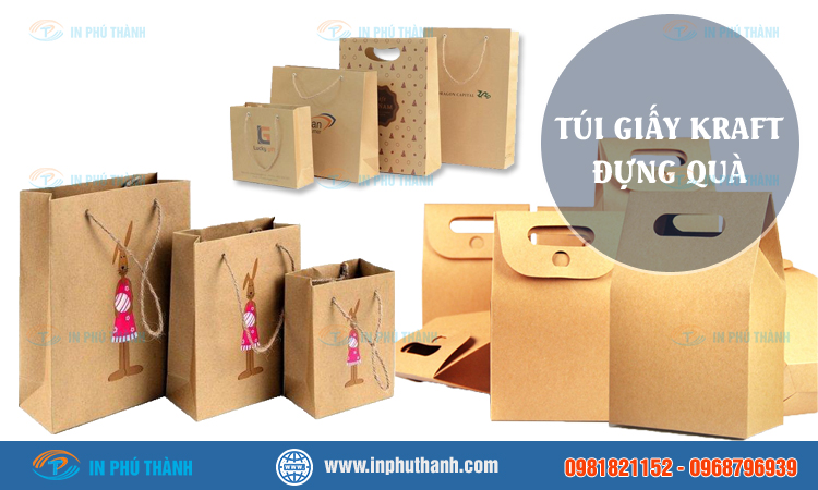 Túi giấy kraft đựng quà nhiều mẫu đẹp, sang trọng - In Phú Thành