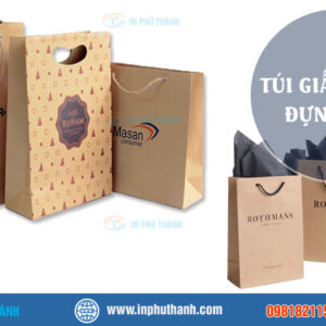 Túi giấy kraft có cửa sổ nhiều mẫu thiết kế đẹp - Bao Bì Phú Thành Túi giấy kraft đựng quà