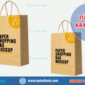 Túi giấy kraft màu nâu nhiều mẫu đẹp thiết kế theo yêu cầu - In Phú Thành Túi giấy kraft nâu
