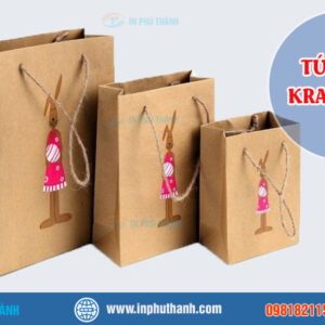 Túi giấy kraft màu nâu nhiều mẫu đẹp thiết kế theo yêu cầu - In Phú Thành Túi giấy kraft nâu