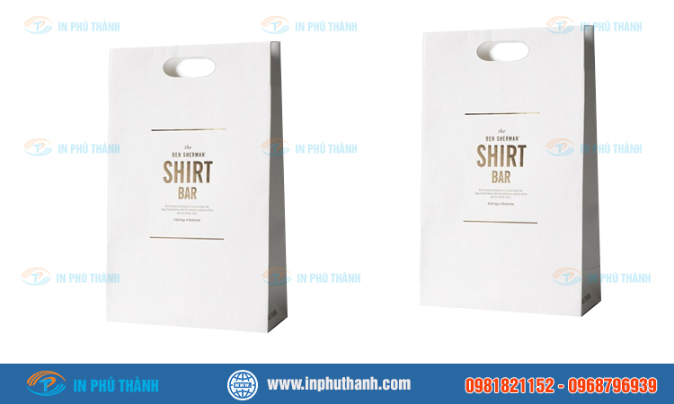 Túi giấy kraft trắng nhiều mẫu đẹp, sang trọng - In Phú Thành Túi giấy kraft màu trắng