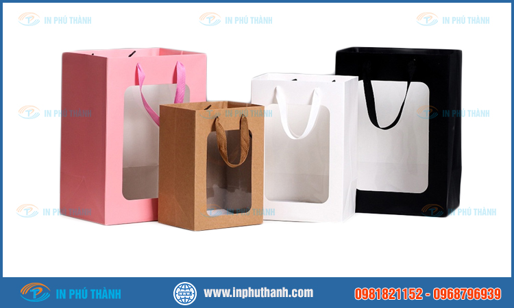 Túi giấy mặt kiếng nhiều mẫu đẹp sang trọng - In Phú Thành Túi giấy mặt kiếng