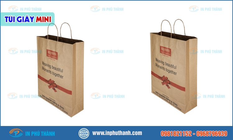 Túi giấy mini nhiều mẫu đẹp, sang trọng thiết kế theo yêu cầu - In Phú Thành Túi giấy mini