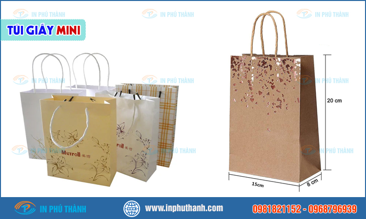 Túi giấy mini nhiều mẫu đẹp, sang trọng thiết kế theo yêu cầu - In Phú Thành Túi giấy mini