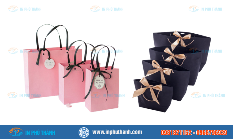 Túi giấy nhỏ đựng quà nhiều mẫu đẹp thiết kế theo yêu cầu - In Phú Thành