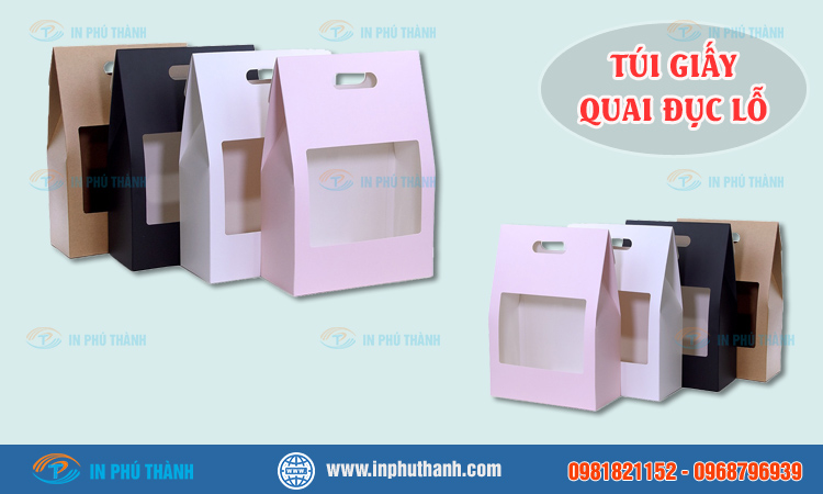 Túi giấy quai đục lỗ nhiều mẫu đẹp, sang trọng - In Phú Thành