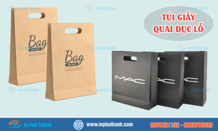 Túi giấy quai đục lỗ nhiều mẫu đẹp, sang trọng - In Phú Thành