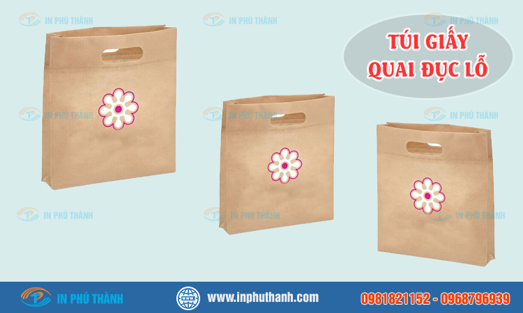 Túi giấy quai đục lỗ nhiều mẫu đẹp, sang trọng - In Phú Thành