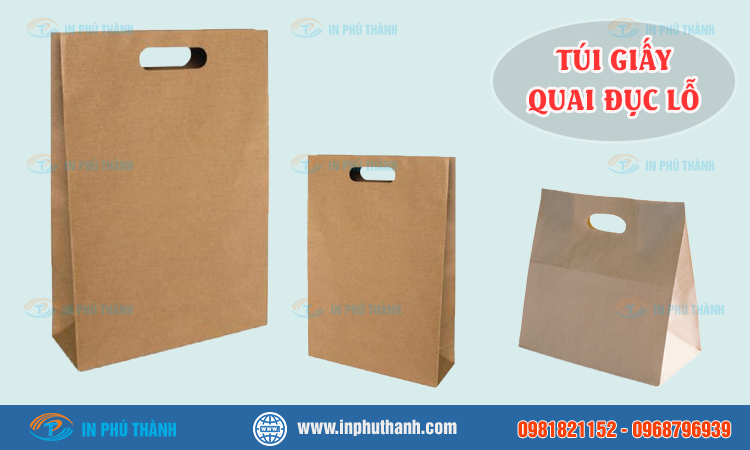 Túi giấy quai đục lỗ nhiều mẫu đẹp, sang trọng - In Phú Thành