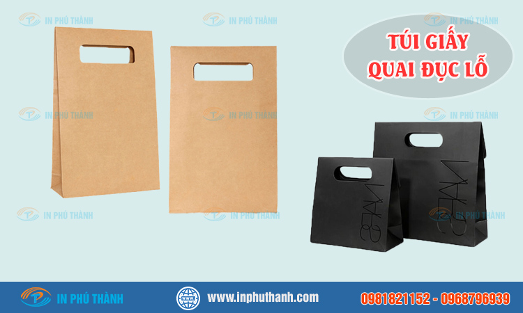 Túi giấy Ivory nhiều mẫu đẹp, thiết kế theo yêu cầu - In Phú Thành Túi giấy quai đục lỗ
