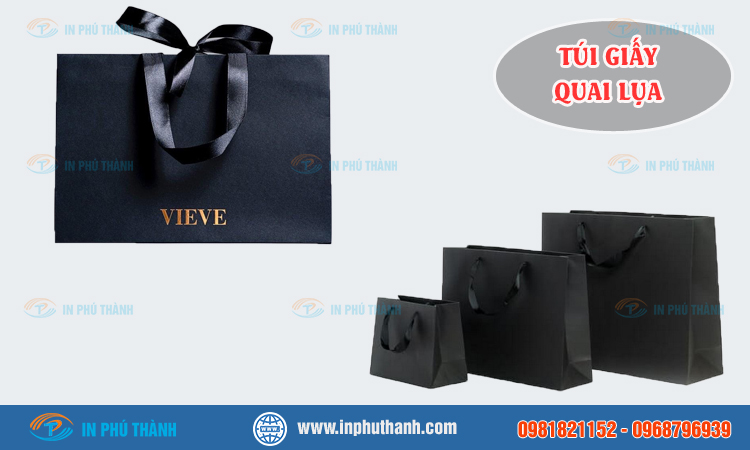 Túi giấy quai lụa nhiều mẫu đẹp, sang trọng - In Phú Thành Túi giấy quai lụa