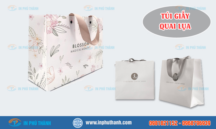 Túi giấy quai lụa nhiều mẫu đẹp, sang trọng - In Phú Thành Túi giấy quai lụa