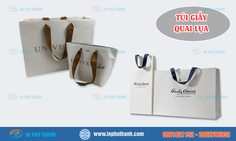 Túi giấy quai lụa nhiều mẫu đẹp, sang trọng - In Phú Thành Túi giấy quai lụa