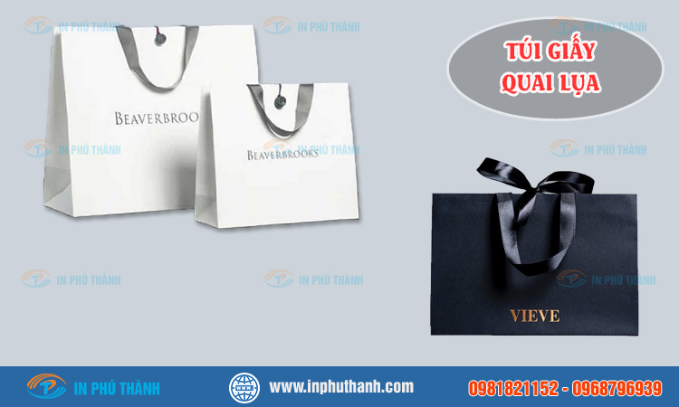 Túi giấy quai lụa nhiều mẫu đẹp, sang trọng - In Phú Thành Túi giấy quai lụa