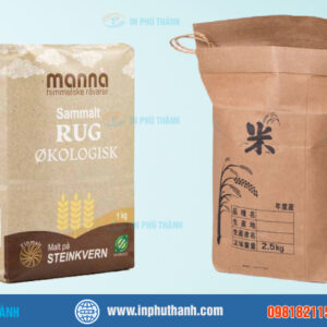 Túi giấy đựng gạo +10 mẫu thiết kế đẹp - In Phú Thành Túi giấy đựng gạo