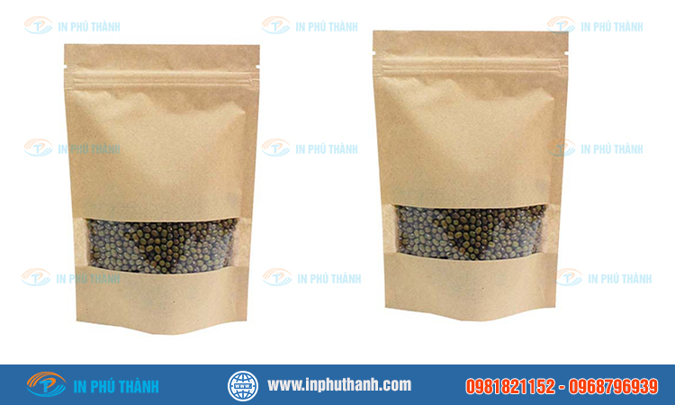 Túi zip giấy kraft nhiều mẫu đẹp thiết kế theo yêu cầu - In Phú Thành Túi zip giấy kraft