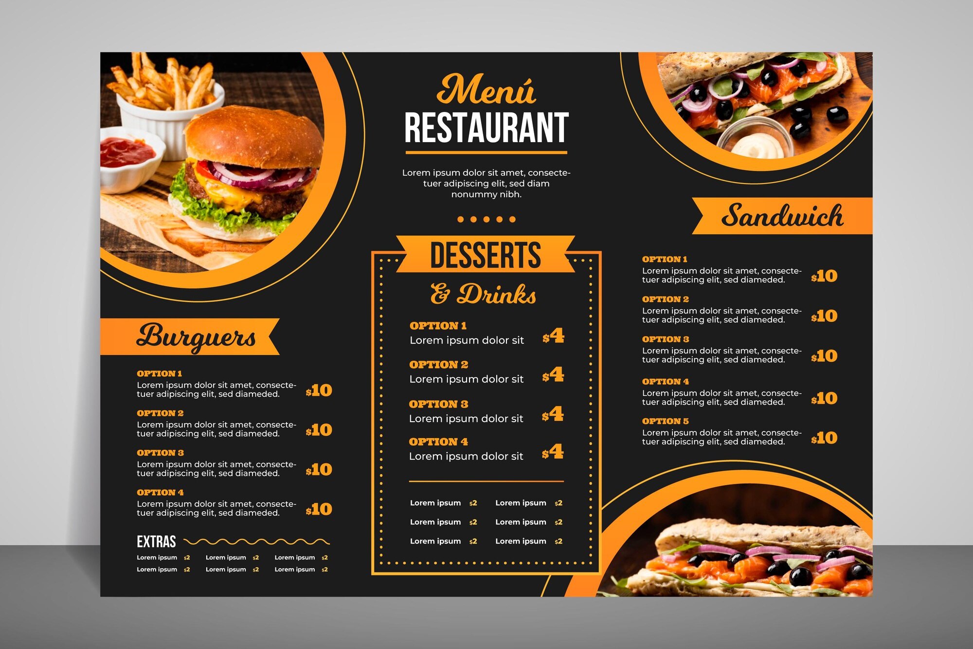 Kho Tải 500+ Mẫu Menu Vector, Thực Đơn Nhà Hàng, Quán Cafe Chuẩn In Ấn Mẫu cuốn menu nhà hàng vector thiết kế sang trọng
